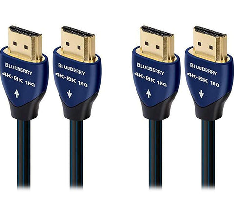 AudioQuest Blueberry 4K-8K 18Gbps 1.5m (5.0ft.) HDMI Cables (2-Pack)