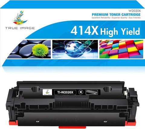 TRUE IMAGE Compatible Toner Cartridge Replacement for HP 414X W2020X 414A W2020A MFP M479fdw M479dn M454dw M454dn M454 M479dw Printer Ink No Chip (Black, 1-Pack)