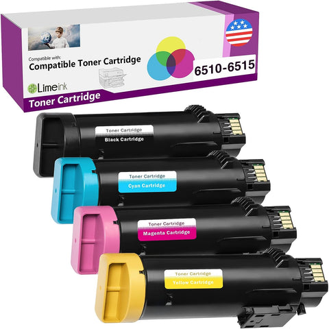 Limeink Compatible Toner Cartridge Replacement for Xerox 6515 for Xerox Phaser 6510 Toner for Xerox Workcentre 6515 106r03480 106r03478 for Xerox 6515 Black Toner Black and Color Combo 4 Pack