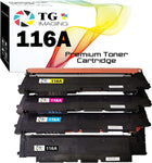 TG Imaging (Newest Chip) (4-Pack) Compatible W2060A Toner Cartridge (hp116A, B+C+Y+M) for use in HP 116A Color Laser 150A MFP178nw 179fnw Toner Printer