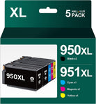 950XL 951XL Combo Pack for HP 950 951 Ink Cartridges to Use with HP OfficeJet Pro 8100 8110 8600 8610 8615 8616 8620 8625 8630 8640 Printers (5 HP Ink 950XL 951XL Ink Cartridges Combo Pack)