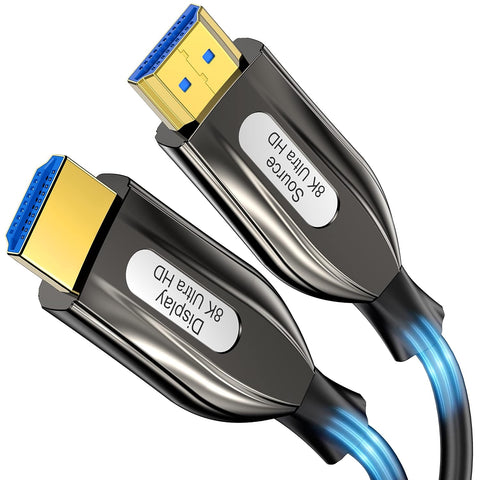 Anehmeta 8K 4K HDMI Cable Fiber Optic 50ft Rated Long HDMI 2.1 48Gbps 60hz 120hz HDR/eARC/HDCP 2.2&2.3 Ultra High Speed Compatible with Apple-TV Dolby Vision Atmos PS5 PS4, Xbox RTX 3080 3090