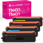 ALLWORK Compatible TN-433 Toner Cartridge Replacement for Brother TN433 TN431 TN433BK Toner Cartridge Works with Brother Color HL-L8360CDW MFC-L8610CDW MFC-L8900CDW Printer (Black Cyan Magenta Yellow)