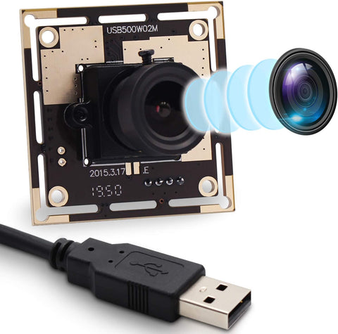 5 Megapixel USB Camera Module HD 2592X1944 USB Webcamera with CMOS OV5640 Sensor USB with Camera, Machine Vision Mini Webcam for Windows Mac Andriod Linux,Plug&Play,OTG Camera (3.6mm Lens)