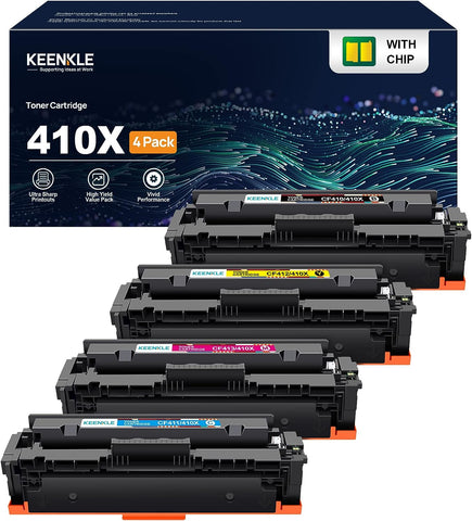 410X 410A Toner Cartridge CF410X CF410A Compatible Toner Cartridge Replacement for HP 410X 410A Toner use for Color Pro MFP M477fdw M477fdn M477fnw Pro M452dn M452nw M452dw Printer (4 Pack)