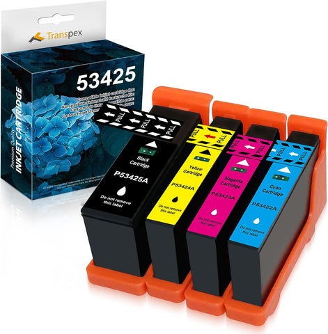 Transpex 53425 Compatible Ink Cartridge Replacement for Primera 53422 53423 53424 53425 Used for Primera LX900 Printers (4 Pack)