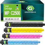 GREENBOX Compatible MP C2500 Toner Cartridge Replacement for Ricoh 888636 888637 888638 888639 High Yield for Aficio MP C2500 MP C2000 MP C3000 DSC525 DSC530 LD425C LD430C C2525 C3030 Printer (4-Pack)