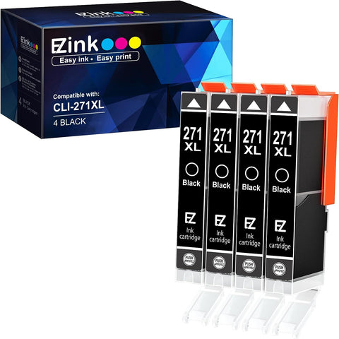 E-Z Ink (TM Compatible Ink Cartridge Replacement for Canon CLI-271XL CLI-271 XL CLI271XL 271XL 271 to use with MG5720 MG5722 MG6820 MG6821 MG6822 MG7720 TS6020 TS9020 TS8020 Printer (4 Black)