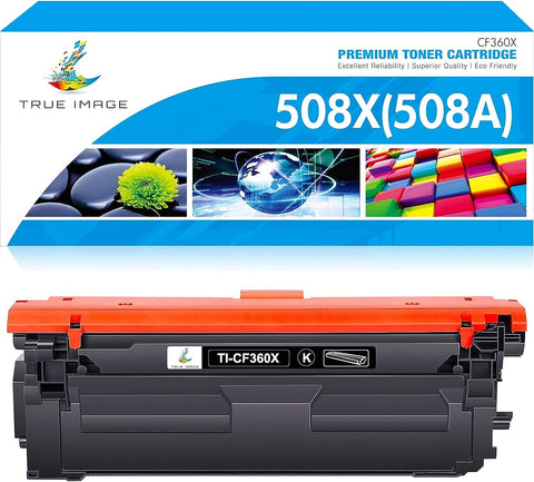 TRUE IMAGE Compatible Toner Cartridge Replacement for HP 508X 508A CF360X CF360A Color Enterprise M553 M553dn M553n M553x MFP M577z M577f M577dn M577c M577 Printer Ink (Black, 1-Pack)