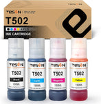 TESEN T502 Compatible Refill Ink Bottle Replacement for 502 T502 522 T522 for Use with Epson ET-2760 ET-3760 ET-4760 ET-2750 ET-3750 ET-4750 ET-2800 ET-2803 ET-2850 ET-15000 ST-2000 ST-3000 4 Color