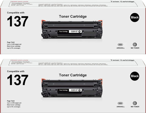 CRG137 137 Black Toner Cartridge, Replacement for Canon Cartridge 137 CRG 137 to use with ImageClass MF232w MF242dw D570 MF236n MF230 MF240 MF247dw MF227dw MF244dw (Black, 2-Pack)