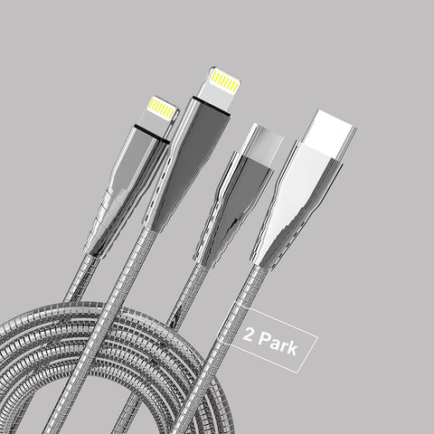 (2 Pack) MFi Certified iPhone Charger Cord Metal Braided USB-C iPhone Charging Cable 3.4ft Type-C to Lighting Charging Cord Data & Charging Cord for iPhone 14/14 Puls/14 Pro Max/14 Pro/13/12/11/8