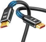 Snowkids 8K DisplayPort Cable 1.4 10FT, Display Port Cable 144hz, Ultra High Speed 32.4Gbps, DP Cable 8K@60hz, 4K@144Hz, 1080P@240hz, HDR, HBR3 Display Port Cord for Laptop/PC/TV/Gaming Monitor-Black