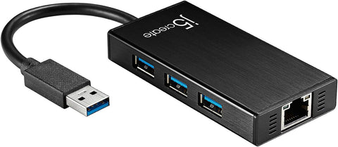 j5create USB 3.0 Multi-Adapter Hub- 3X USB 3.0 SuperSpeed Ports, Gigabit RJ45 Ethernet, Compatible with Windows and MacOS
