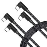 ANSEIP USB C to USB C Cable 100W [6ft 2 Pack] 90 Degree Type C Cable Nylon Braided Fast Charge for MacBook Pro 2020, iPad Pro, iPad Air, Galaxy S20, Pixel, Switch, LG Tablet etc (Black,6 Feet)