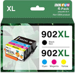 INKFUN 902XL Compatible Ink Cartridge Replacement for 902 XL with Officejet Pro 6978 6960 6962 6968 6954 6958 6950 6951 6970 Printers (Black, Cyan, Magenta, Yellow, 4 Combo Pack) High Yield