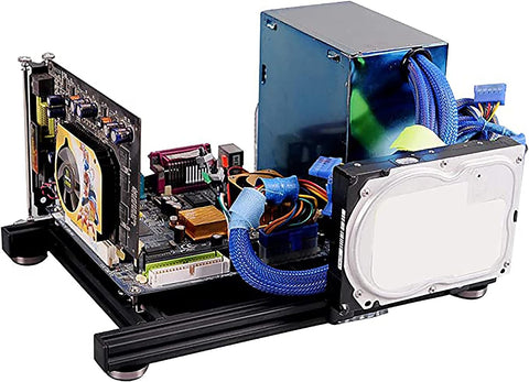 ITX Motherboard PC Computer Case,Mini ITX Open Air Frame Computer Overclock Case Computer Motherboards PC Test Bench, Aluminum Mod Base Motherboard Test Bench Support ATX Power,Convenient Disassembly