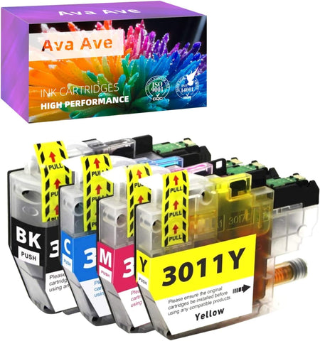 LC3011 Ink Cartridges Replacement for Brother LC3011 3011 lc3013XL Compatible with Brother MFC-J491DW MFC-J497DW MFC-J690DW MFC-J895DW Printer (1 Black, 1 Cyan, 1 Magenta, 1 Yellow)