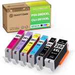 S SMARTOMNI PGI280XXL CLI281XXL Compatible Ink Cartridges Replacement for Canon 280 281 XXL PGI-280XXL CLI-281XXL use for Canon PIXMA TS8120 TS8220 TS8320 TS8322 TS9120(6 Pack,Photo Blue Included)