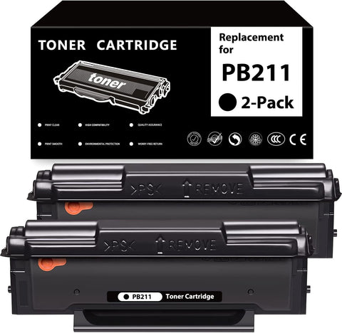 EUVIVI Compatible PB-211 Toner Cartridge Replacement for Pantum PB211 PB-211EV Toner for Pantum P2502w M6552NW P2500W M6600N M6550 M6550N M6550W M6600 M6600W P2500 P2500NW (2-Pack)