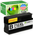 Limeink Compatible Ink Cartridges Replacement for HP 712 Ink Cartridges 712XL Ink for HP for DesignJet T650 T630 T230 T210 Studio Plotter Printers (1 Black)