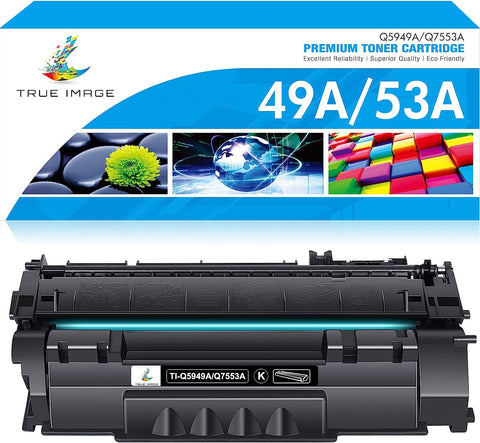 TRUE IMAGE Compatible Toner Cartridge Replacement for HP 49A Q5949A 53A Q7553A 49 Q5949 for 1320 1320n 3390 1160 1320tn 1320nw 3392 P2015 P2015dn Printer Ink (Black, 1-Pack)