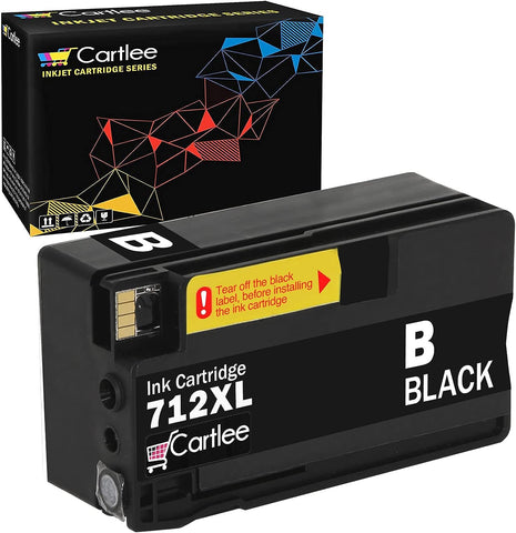 Cartlee Compatible Ink Cartridges Replacement for HP 712 712XL Ink Cartridges for HP for DesignJet T230 T250 T630 T650 Studio Plotter Printers (1 Black)