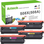 Aztech Compatible Toner Cartridge Replacement for HP 508X CF360X 508A CF360A M553 for HP Color Enterprise M553dn M553n M553x MFP M577 CF361X CF362X CF363X Printer (Black Cyan Yellow Magenta, 4-Pack)