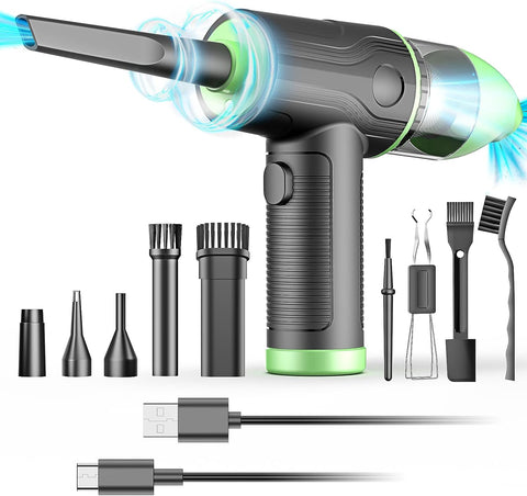 Keyboard Cleaner Compressed Air Duster 600000RPM Air Duster Compressed Air Replace Canned air Rechargeable Electric Air Duster & Vacuum 6000mAh for Computer Electronic