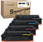 S SMARTOMNI [with Chip] Compatible Toner Cartridge Replacement for Canon 055 CRG-055 (4-Pack, K/C/M/Y) use for imageCLASS LBP660 LBP664 MF740 MF741 MF743 MF745 MF746 Printers