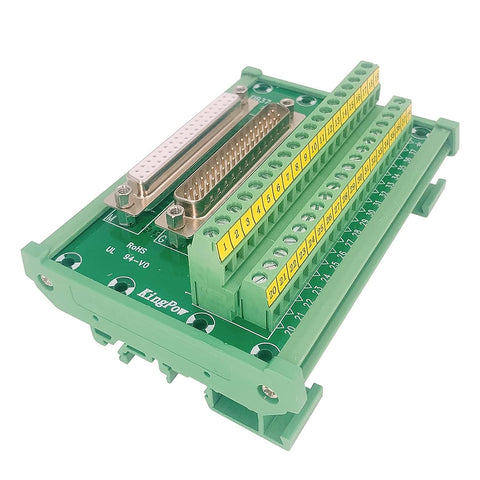 Jienk DB37 Male/Female D-SUB Din Rail Mount Interface Module, RS232 D-SUB Serial to 37-pin Port Terminal D-sub Terminal Block Breakout Board
