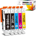 MS DEER Compatible Ink 280 and 281 Cartridges for Canon 280XXL 281XXL PGI-280 XXL CLI-281 XL for Pixma TR8520 TR8620 TS9120 TR7520 TS8220 TS6120 TS6320 TS6220 Printer (1PGBK, 1BK, 1C, 1M, 1Y) 5-Pack