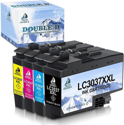DOUBLE D LC3037 Ink Cartridges Compatible Replacement for Brother LC3037 LC3037XXL LC3039, High Yield for MFC-J6945DW MFC-J5845DW XL MFC-J5945DW MFC-J6545DW XL (Black/Cyan/Magenta/Yellow) 4 Pack