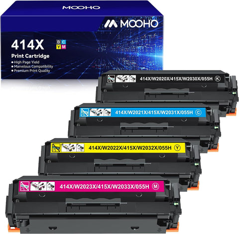 414X Toner Cartridges 4 Pack Compatible Replacement for HP 414X W2020X 414A W2020A Work with Color Pro MFP M479fdw M479fdn M454dw M454dn Printer (Black Cyan Magenta Yellow)