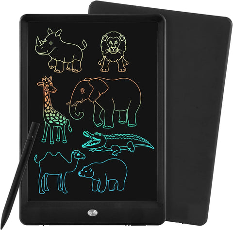 LCD Writing Tablet Doodle Board, PINKCAT 10 Inch Colorful Drawing Tablet Writing Pad, Electroni Graphics Drawing Pad for Kids, Toys Gift for 3 4 5 6 7 Years Old Girls Boys - (Black)