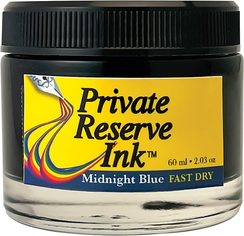 Private Reserve Ink® FAST DRY - 60 ml Ink Bottle for Fountain Pen (Midnight Blue Fast Dry) (PR17041)