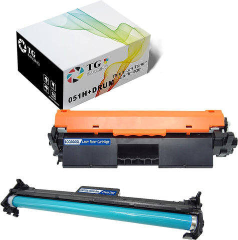 TG Imaging (2-Pack) (Toner + Drum) Compatible Replacement for Canon 051H Drum Unit and 051H Toner Cartridge Combo Pack Work for MF264dw MF269dw MF266dw LBP161dn MF263dn Toner Printer