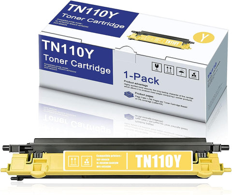 1 Pack Compatible TN110Y Toner Cartridge Replacement for Brother HL-4070CDW 4040CN 4040CDN 4040CDW 4050CDN Series Printer Ink Cartridge.