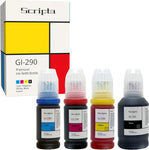 Compatible Ink Bottle Replacement for Canon GI290 GI-290 (Black, Cyan, Magenta, Yellow, 4-Pack)