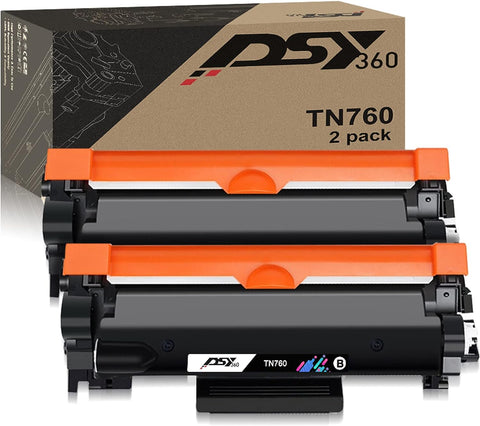 DSY360 Compatible Toner Cartridge Replacement for Brother TN760 TN-760 TN730 TN-730 to Use with Brother MFC-L2350DW MF-L2710DW MFC-L2750DW DCP-L2550D HL-L2370DW Printer (Black, 2-Pack)