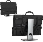 CURMIO 24 Inch Monitor Carrying Case, Universal 24" Computer Monitor Bag with Rubber Handle and Pockets, Black (Patented Pending)