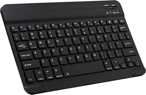 Ultra-Slim Bluetooth Keyboard Portable Mini Wireless Keyboard Rechargeable for Apple iPad iPhone Samsung Tablet Phone Smartphone iOS Android Windows (10 inch Black)