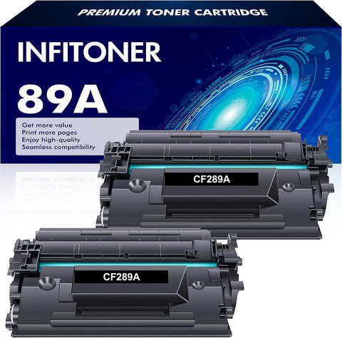 CF289A 89A Black Toner Cartridge 2 Packs Replacement for HP 89A 89X CF289A CF289X for HP Enterprise M507 M507n M507dn M507x MFP M528dn M528f M528c M528z M528 Series Printer Ink (No Chip