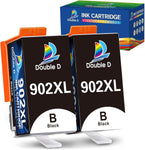 DOUBLE D Compatible 902XL Black Ink Cartridges Replacement for HP 902 902XL Black (Upgrade Chip) for HP OfficeJet Pro 6978 6962 6968 6975 6960 6970 6950 6954 6979 6951 Printer (2 Black)