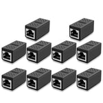 Y.D.F Oneme Ethernet Cable Extender,RJ45 Coupler, Extender Connector - Ethernet Coupler Female to Female (Black 10 Pack)