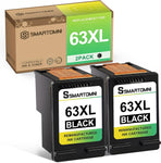 S SMARTOMNI 63XL 63 Ink Cartridge Combo Pack Replacement for HP 63 XL Black Ink High Yield for HP OfficeJet 3830 4650 4655 Envy 4510 4512 4520 4522 DeskJet 1112 2130 2132 3630 3632 3636 (2 Pack)