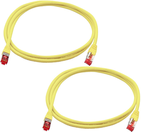 Triplett 5' Yellow CAT6A 10GBPS Professional Grade SSTP 26AWG Patch Cable (CAT6A-5YL-2PK), 2 Pack