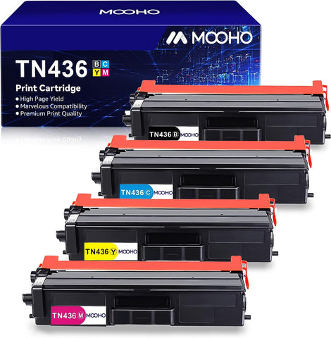 Mooho Compatible Toner Cartridge Replacement for Brother TN436 TN 436 TN433 TN431 for MFC-L8900CDW HL-L8360CDW HL-L8360CDWT MFCL8610CDW HL-L8260CDW MFCL9570CDW Printer (1B,1C,1M, 1Y)