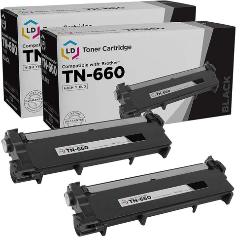 LD Compatible Toner Cartridge Replacement for Brother TN660 TN-660 TN 660 TN630 High Yield use in HL-L2380DW HL-L2300D DCP-L2540DW L2540DW MFC-L2700DW MFC-L2685DW MFCL2700DW (Black, 2-Pack)