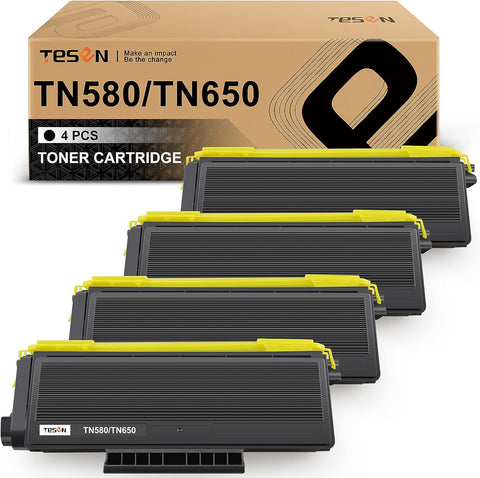 TN580 TESEN Compatible Toner Cartridge Replacement for Brother TN580 TN650 TN550 for Brother HL-5370dw HL-5250DN MFC-8690dw HL-5340D HL-5240 MFC-8480DN MFC-8860DN MFC-8890DW MFC-8690DW Printer 4 Packs